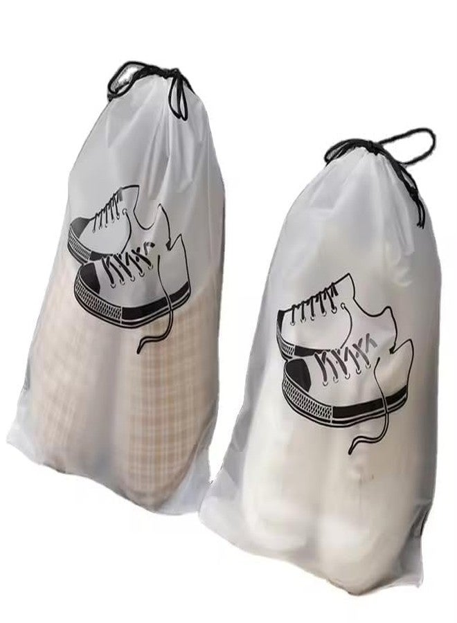 ISTORE Clear Travel Shoe Bag Waterproof Drawstring Organizer, Dustproof PVC Shoe Storage Pouch for Gym & Luggage, See-Through Travel Essentials for Men & Women, Pack of 6 - Image 1
